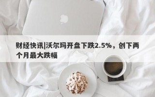 财经快讯|沃尔玛开盘下跌2.5%，创下两个月最大跌幅