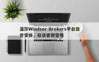 温莎Windsor Brokers平台信誉受损，投资者需警惕