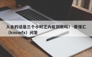 入金的话是三个小时之内能到账吗？-要懂汇（knowfx）问答