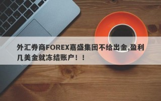 外汇券商FOREX嘉盛集团不给出金,盈利几美金就冻结账户！！