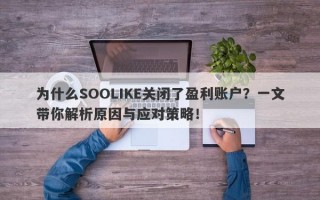 为什么SOOLIKE关闭了盈利账户？一文带你解析原因与应对策略！