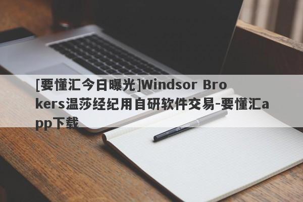 [要懂汇今日曝光]Windsor Brokers温莎经纪用自研软件交易-要懂汇app下载-第1张图片-要懂汇圈网